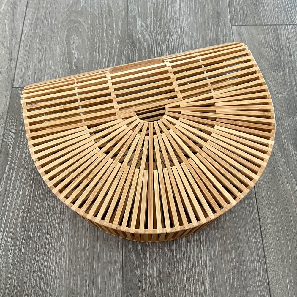 Chic Bamboo Half-Moon Clutch
